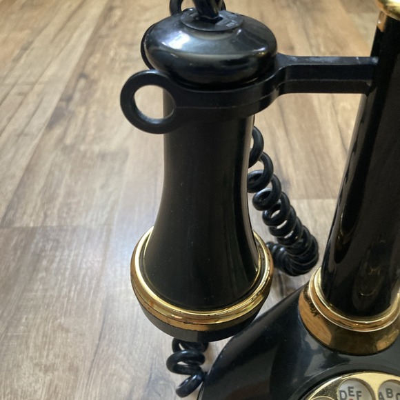Vintage 1970's Deco-Tel Candlestick Telephone Black/Gold Tested Retro - Picture 3 of 8